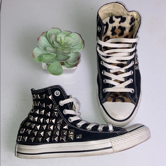 Converse Shoes - Converse | Custom Cheetah Studded Chuck Taylor 8.5